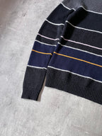 F/W 2013 Raf Simons Striped Mohair Blend Sweater Black Men - L