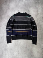 F/W 2013 Raf Simons Striped Mohair Blend Sweater Black Men - L