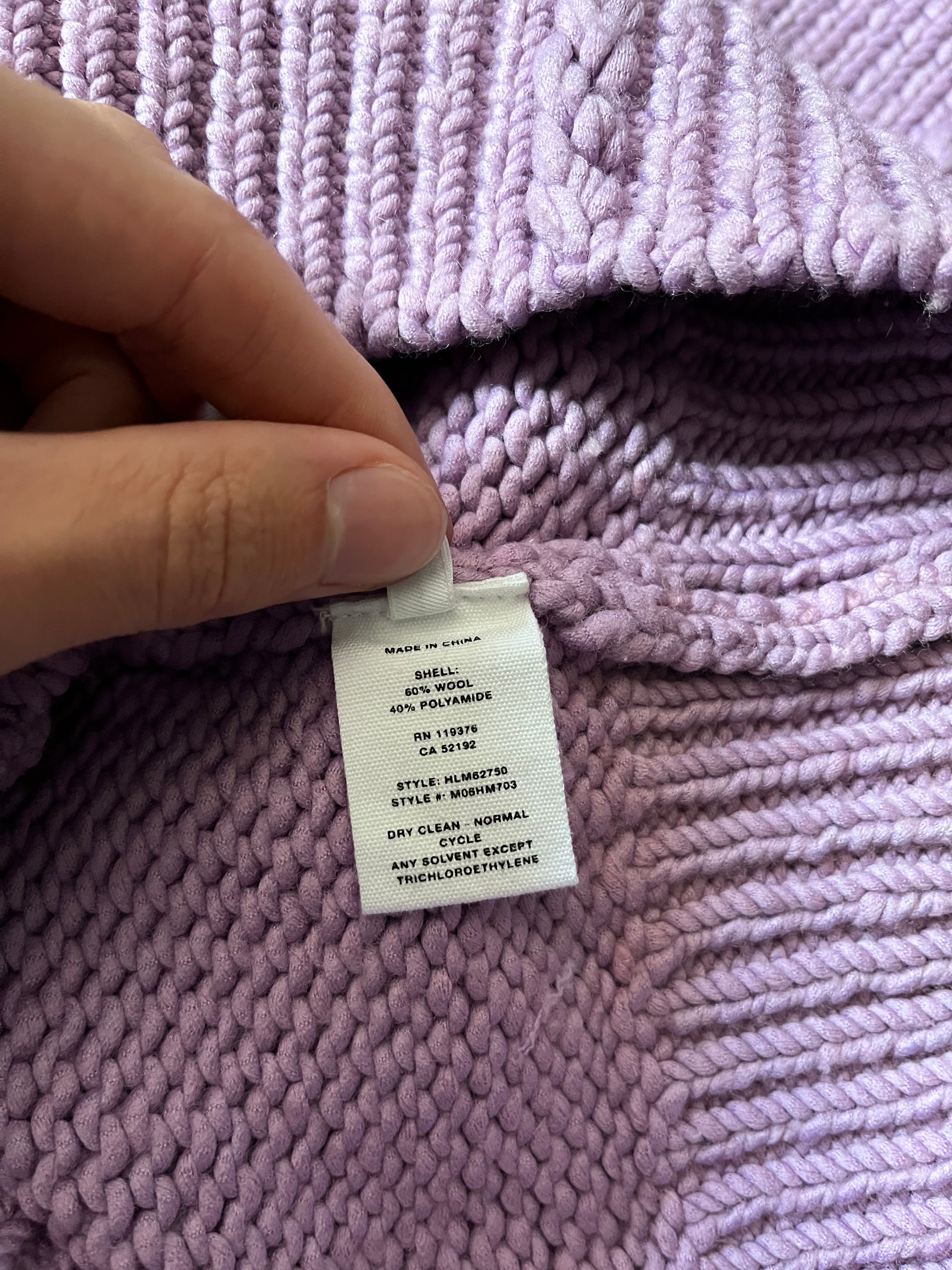 Helmut Lang Seamed Wool Sweater Liliac Men - S