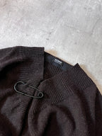 F/W 2020/21 Raf Simons Big Pin Wool Oversize Sweater Brown Men - XS