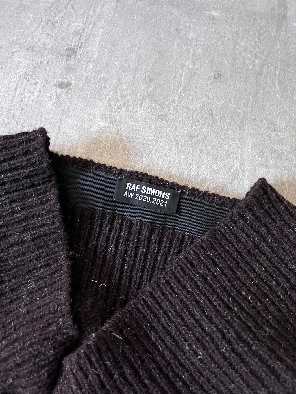 F/W 2020/21 Raf Simons Big Pin Wool Oversize Sweater Brown Men - XS