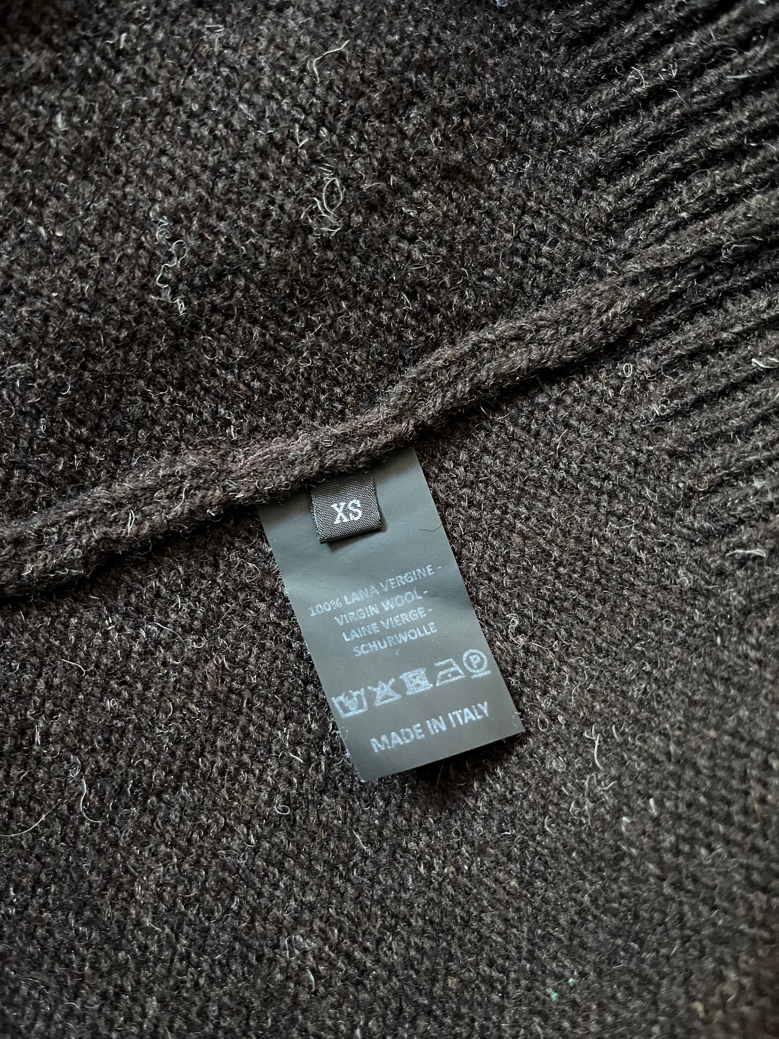 F/W 2020/21 Raf Simons Big Pin Wool Oversize Sweater Brown Men - XS