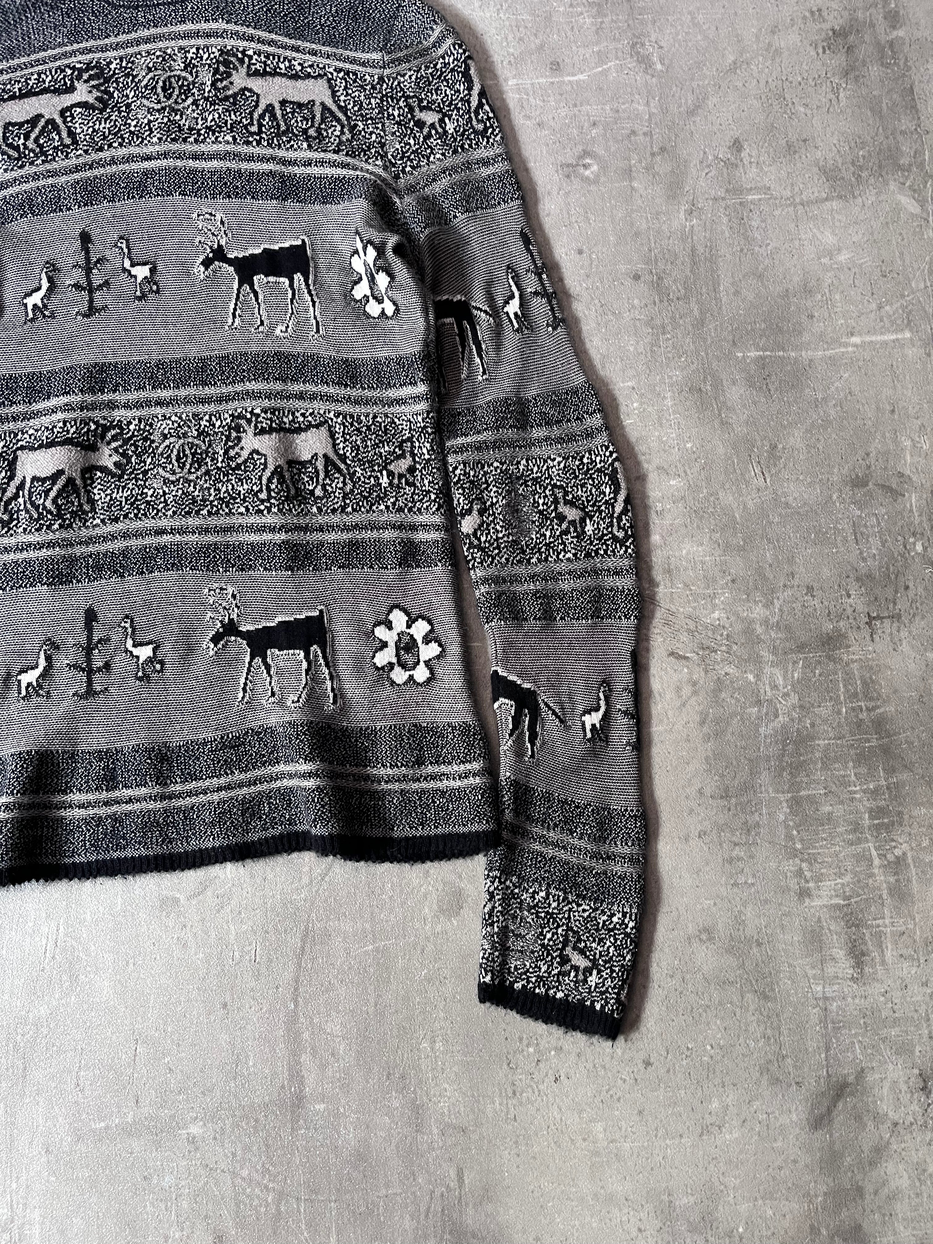 Chanel Deer Cashmere Turtleneck Sweater Grey Women - S