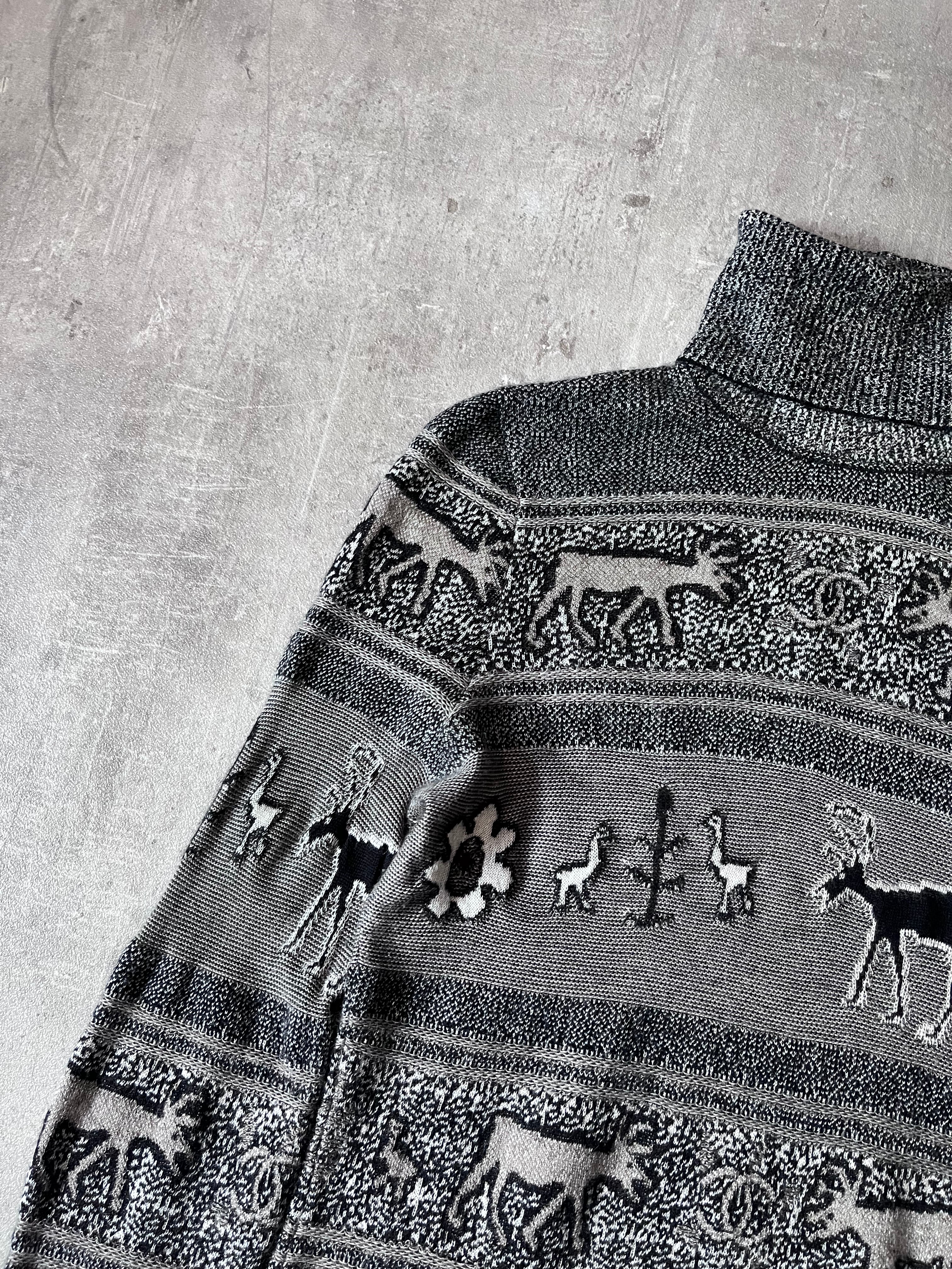 Chanel Deer Cashmere Turtleneck Sweater Grey Women - S