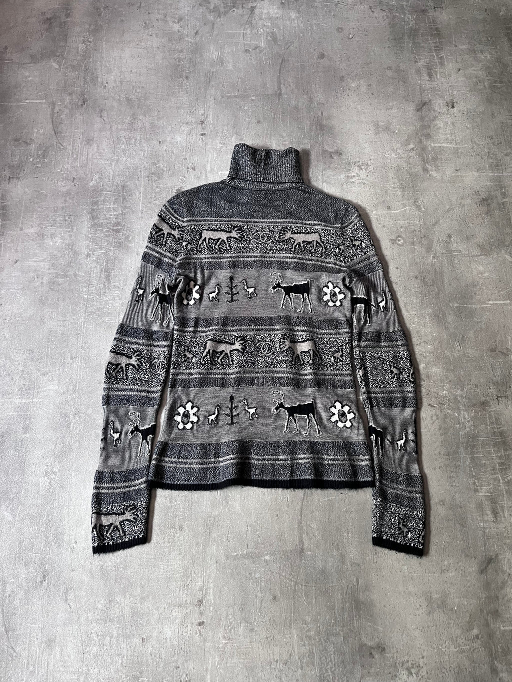 Chanel Deer Cashmere Turtleneck Sweater Grey Women - S