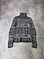 Chanel Deer Cashmere Turtleneck Sweater Grey Women - S