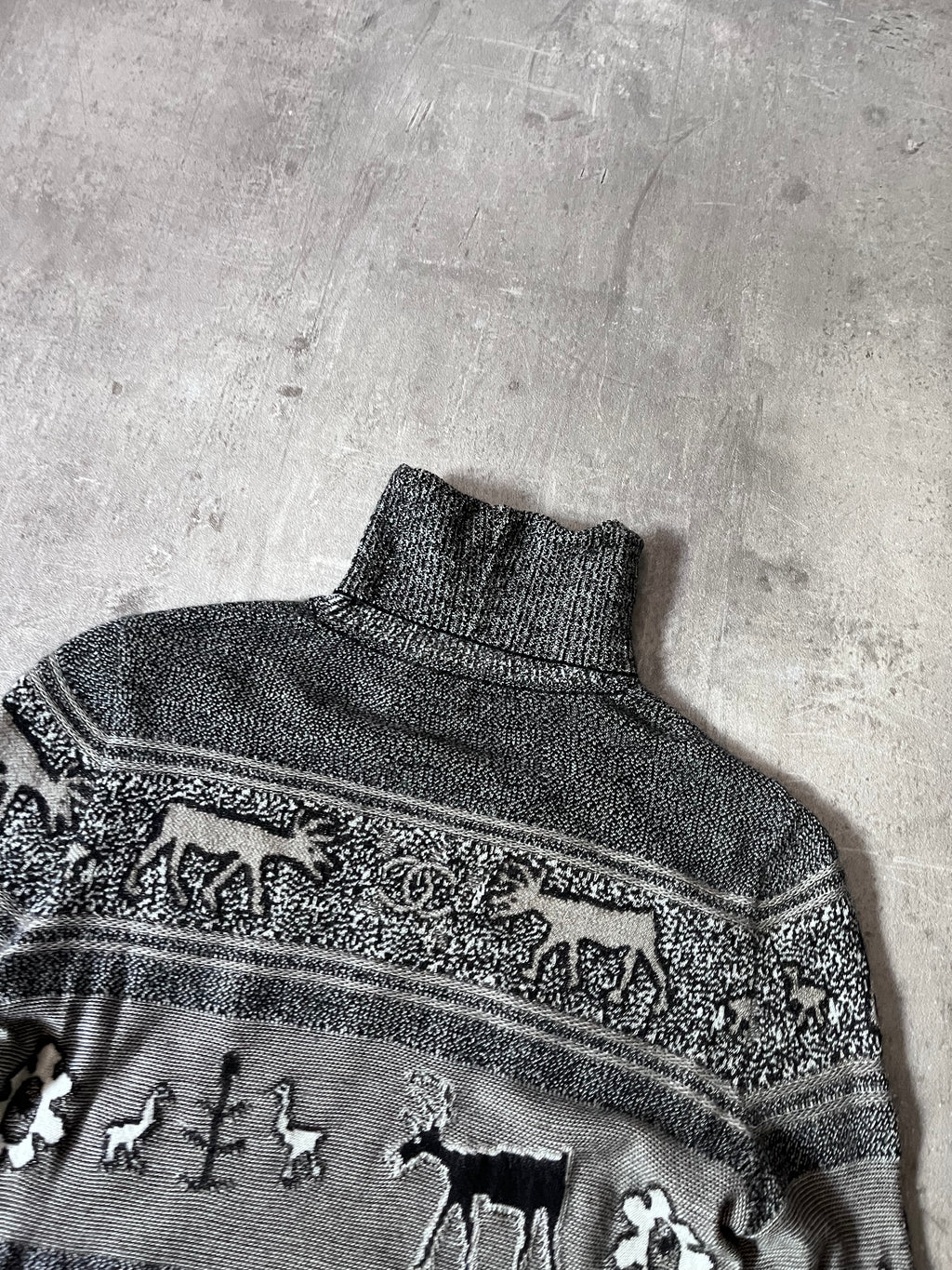 Chanel Deer Cashmere Turtleneck Sweater Grey Women - S