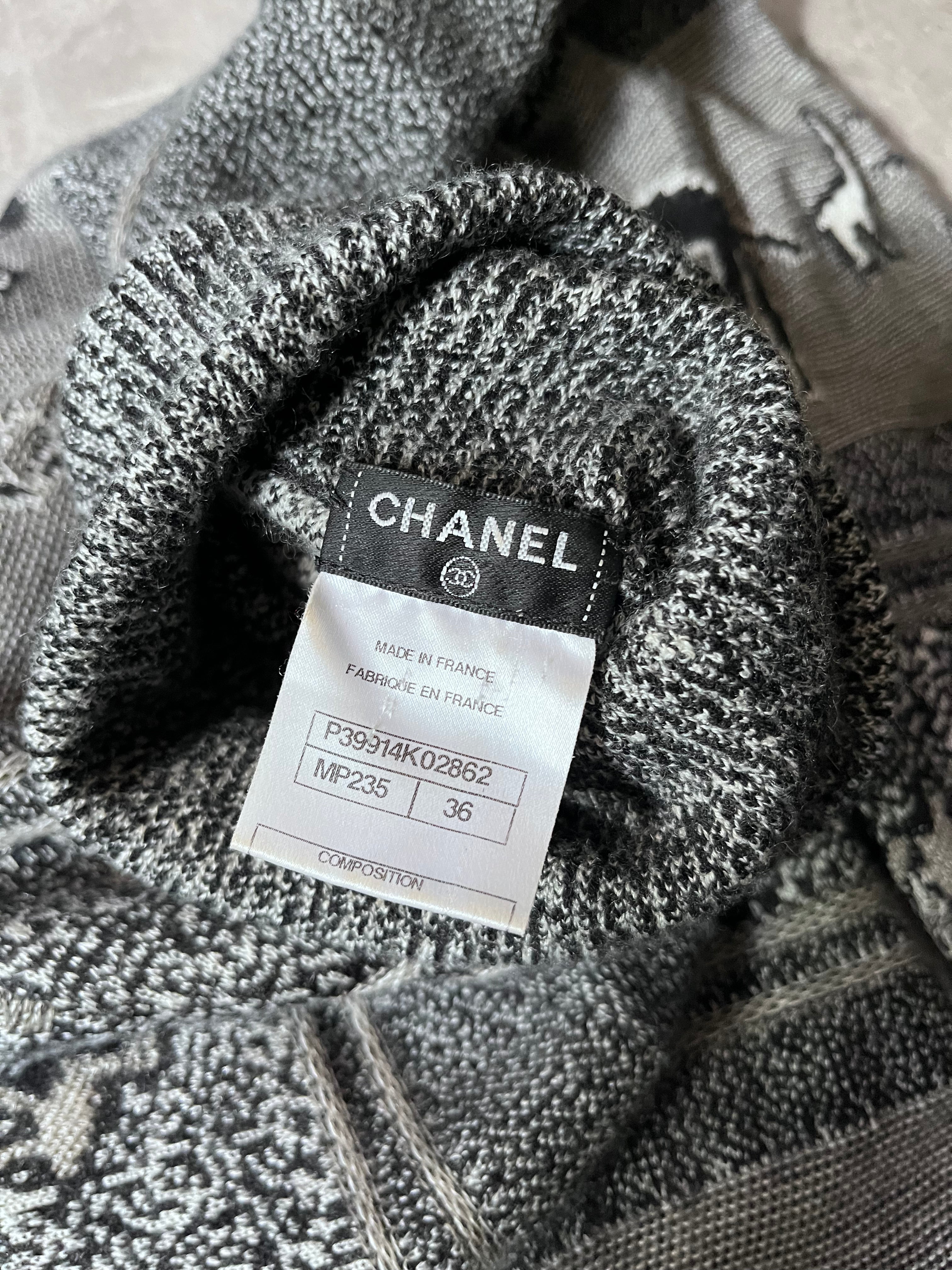 Chanel Deer Cashmere Turtleneck Sweater Grey Women - S