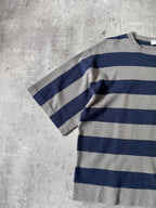 Brunello Cucinelli Cashmere Striped T-shirt Grey Blue Women - M