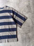 Brunello Cucinelli Cashmere Striped T-shirt Grey Blue Women - M