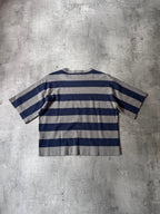 Brunello Cucinelli Cashmere Striped T-shirt Grey Blue Women - M