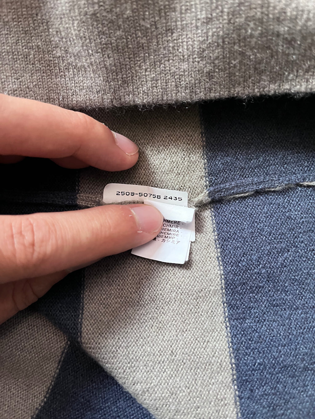 Brunello Cucinelli Cashmere Striped T-shirt Grey Blue Women - M