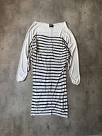 Jean Paul Gaultier Loose Viscose Sailor Stripes Dress White Women - S