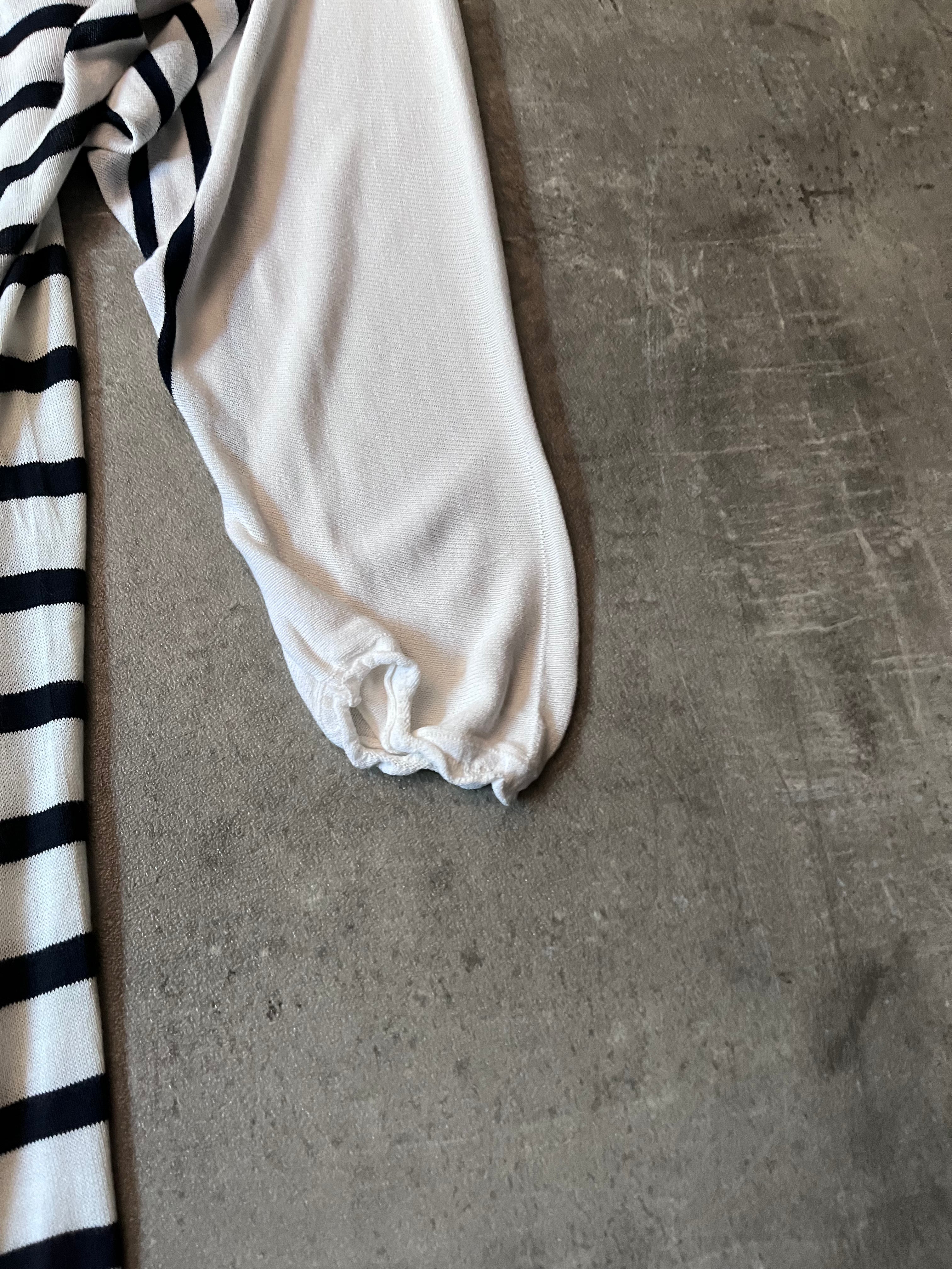 Jean Paul Gaultier Loose Viscose Sailor Stripes Dress White Women - S