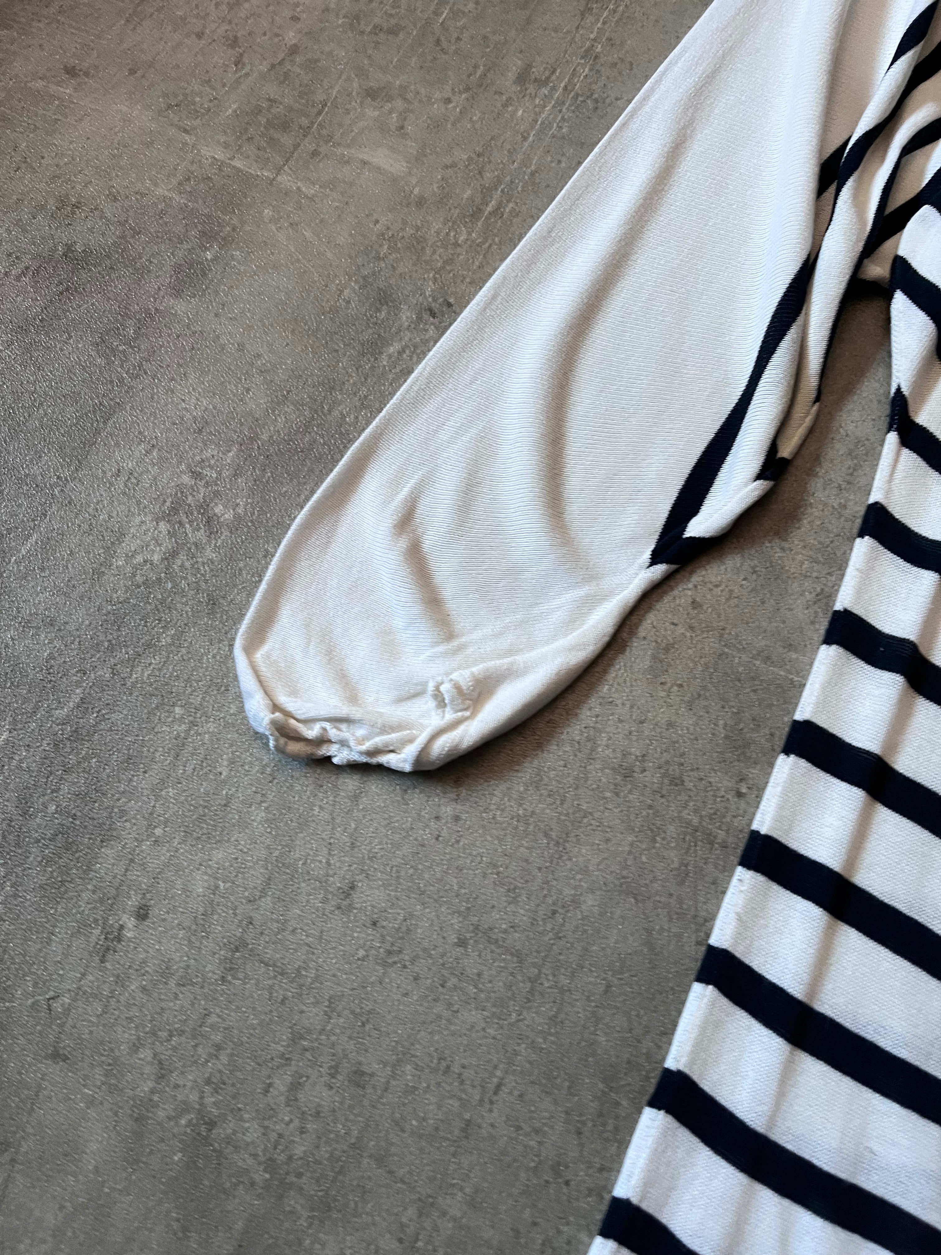 Jean Paul Gaultier Loose Viscose Sailor Stripes Dress White Women - S