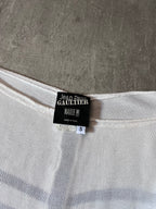 Jean Paul Gaultier Loose Viscose Sailor Stripes Dress White Women - S