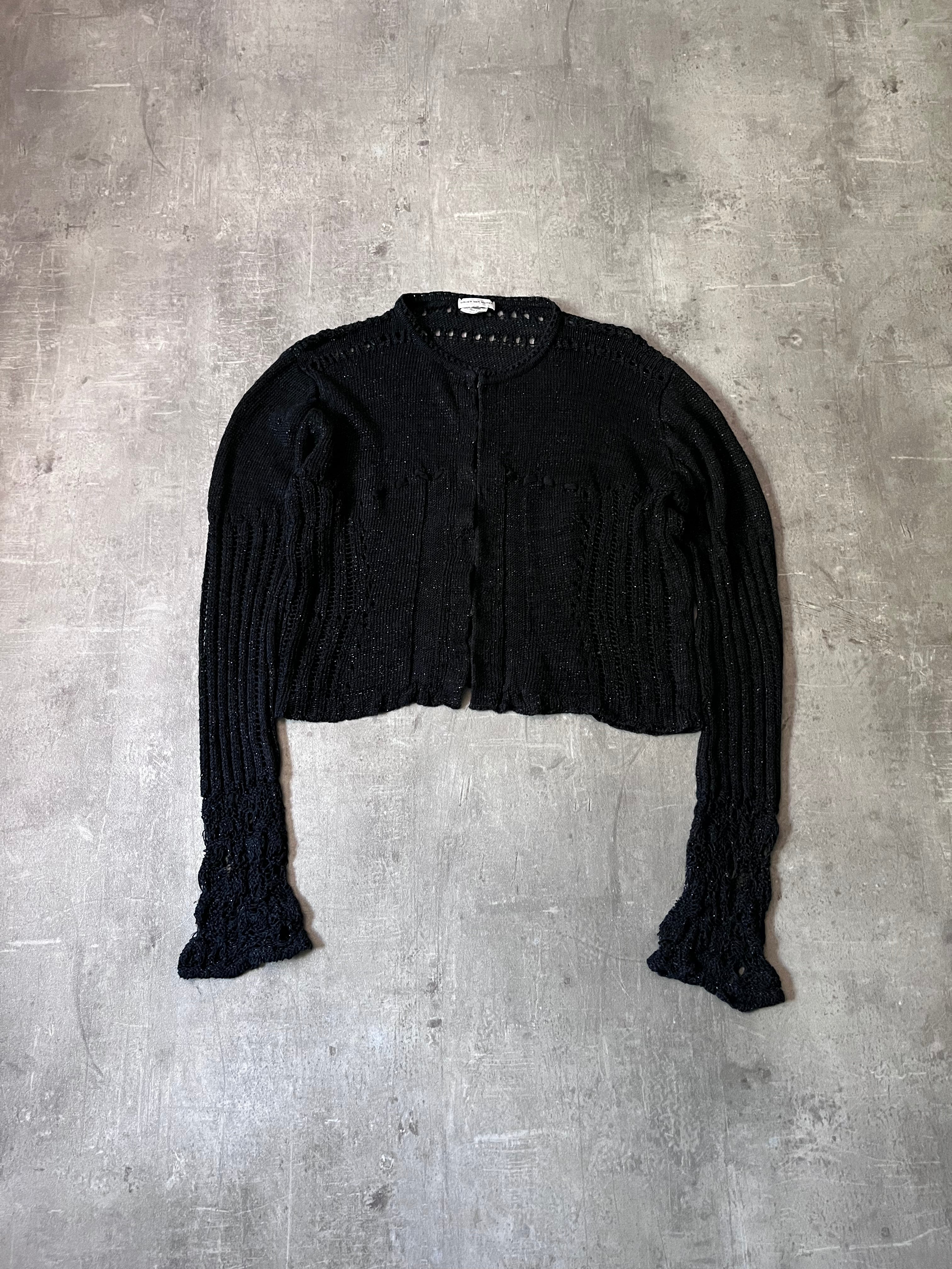 Dries Van Noten Shiny Effect Linen Sweater Black Women - S