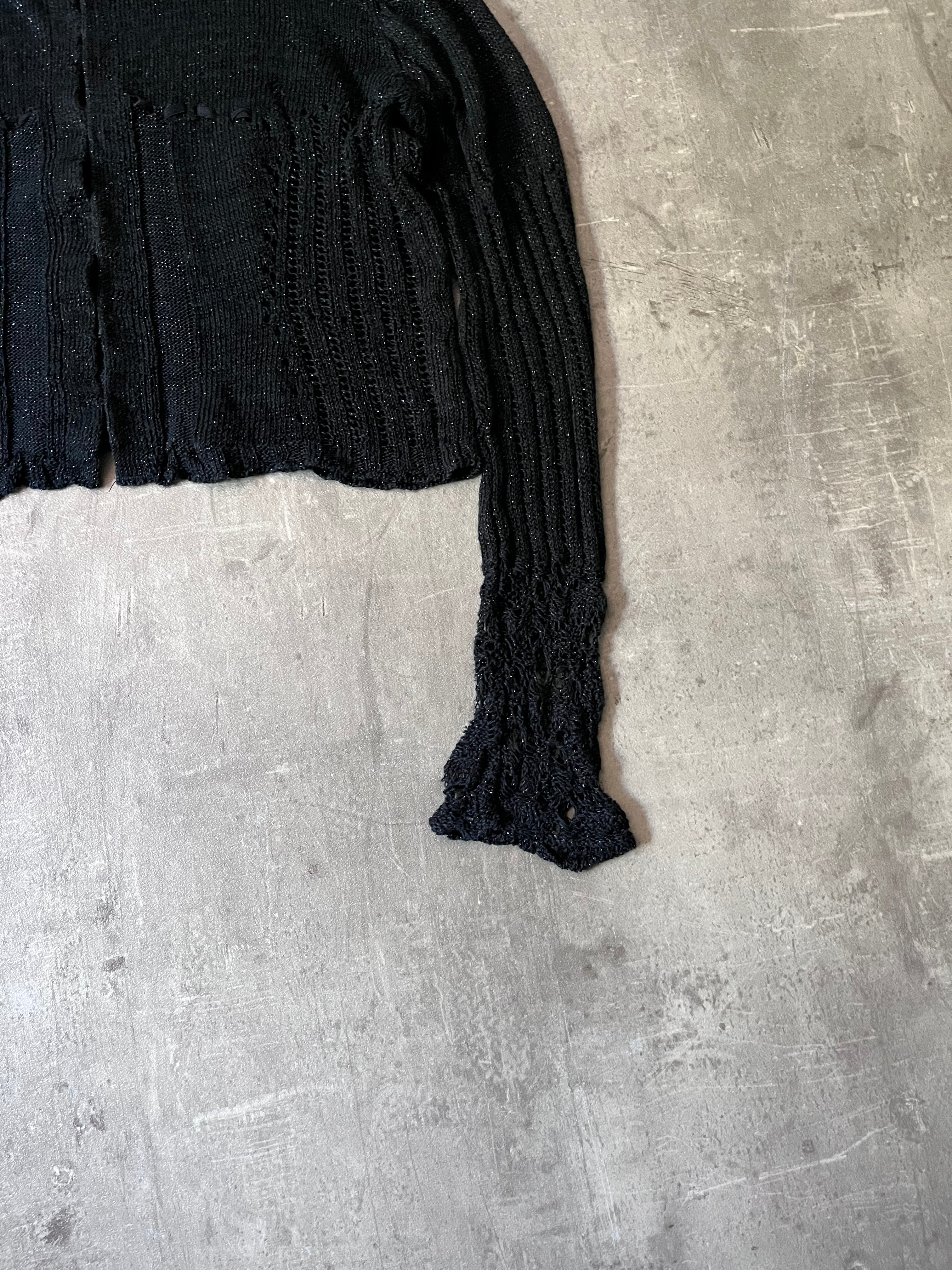 Dries Van Noten Shiny Effect Linen Sweater Black Women - S