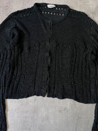 Dries Van Noten Shiny Effect Linen Sweater Black Women - S