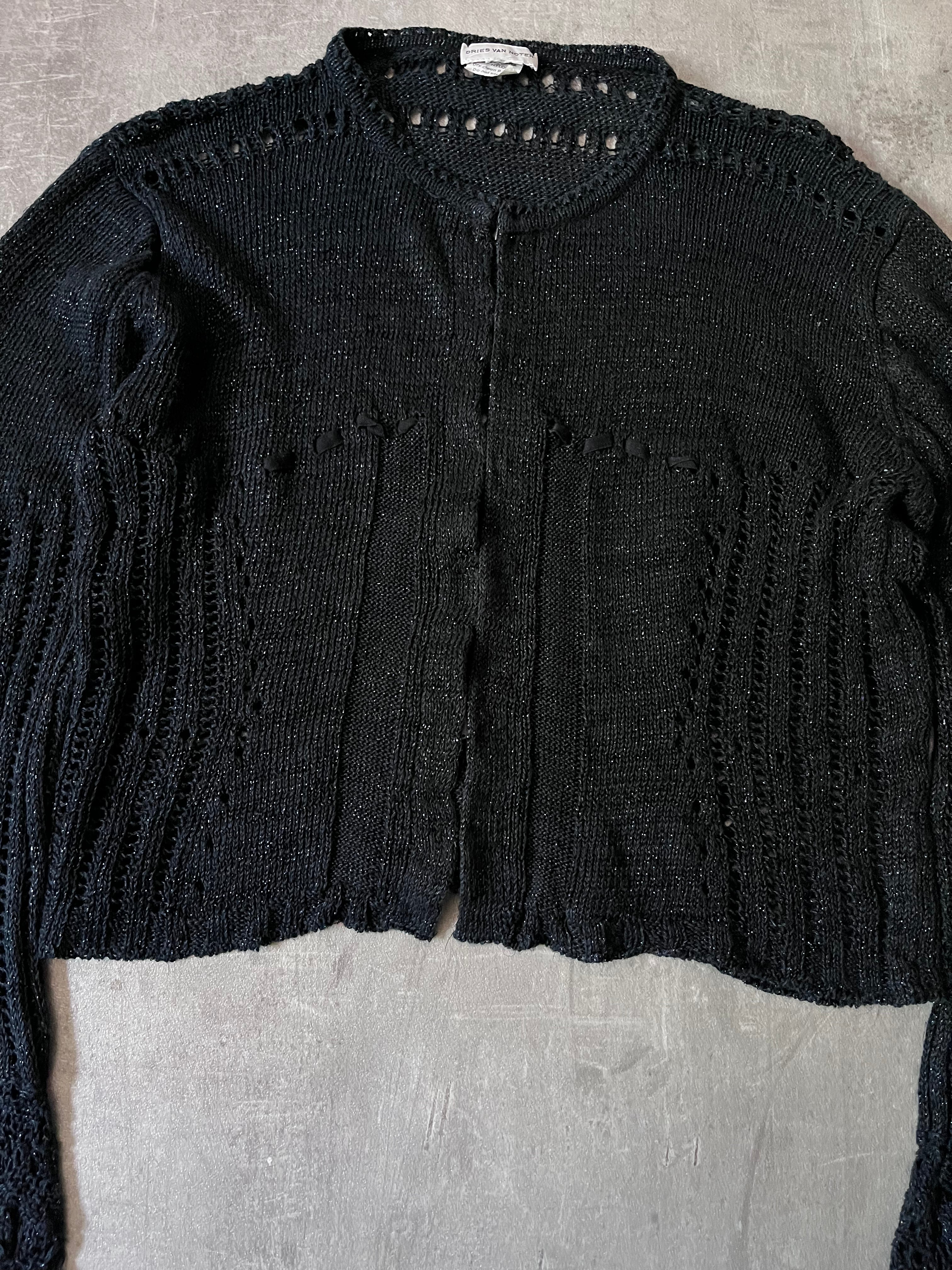 Dries Van Noten Shiny Effect Linen Sweater Black Women - S