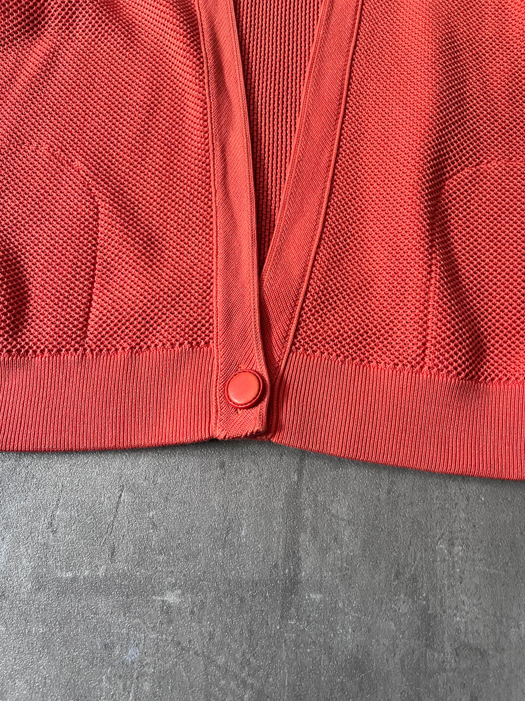 Hermes Deep V-Neck Cotton Silk Cardigan Sweater Orange Women - M