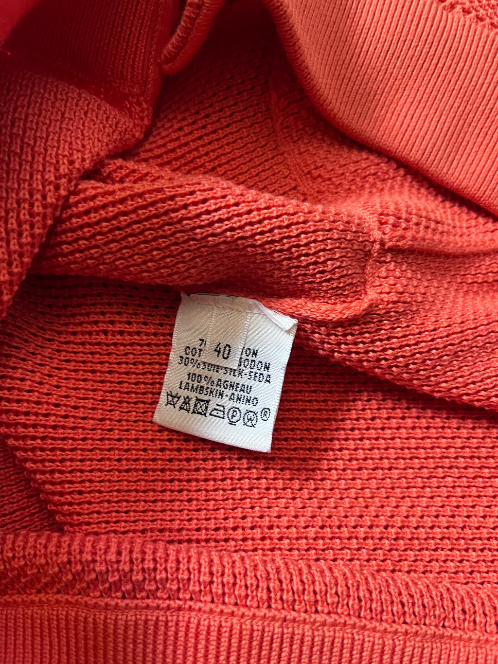 Hermes Deep V-Neck Cotton Silk Cardigan Sweater Orange Women - M