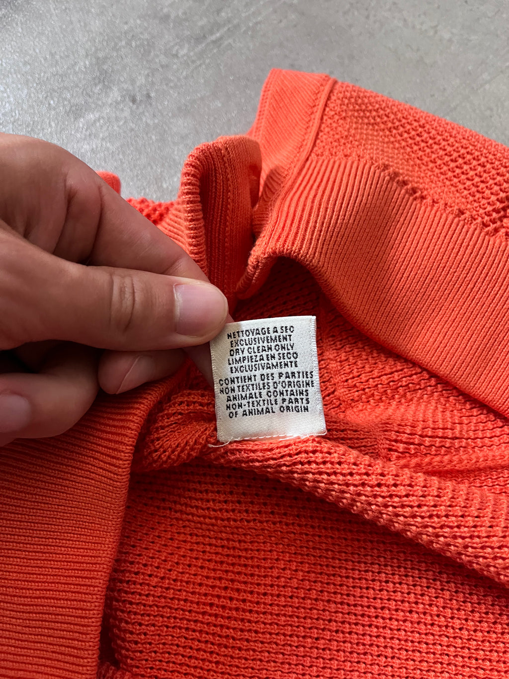 Hermes Deep V-Neck Cotton Silk Cardigan Sweater Orange Women - M