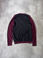 F/W 2009 Gucci Cashmere V-Neck Animal Print Sweater Burgundy Black Unisex - XL