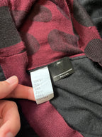 F/W 2009 Gucci Cashmere V-Neck Animal Print Sweater Burgundy Black Unisex - XL