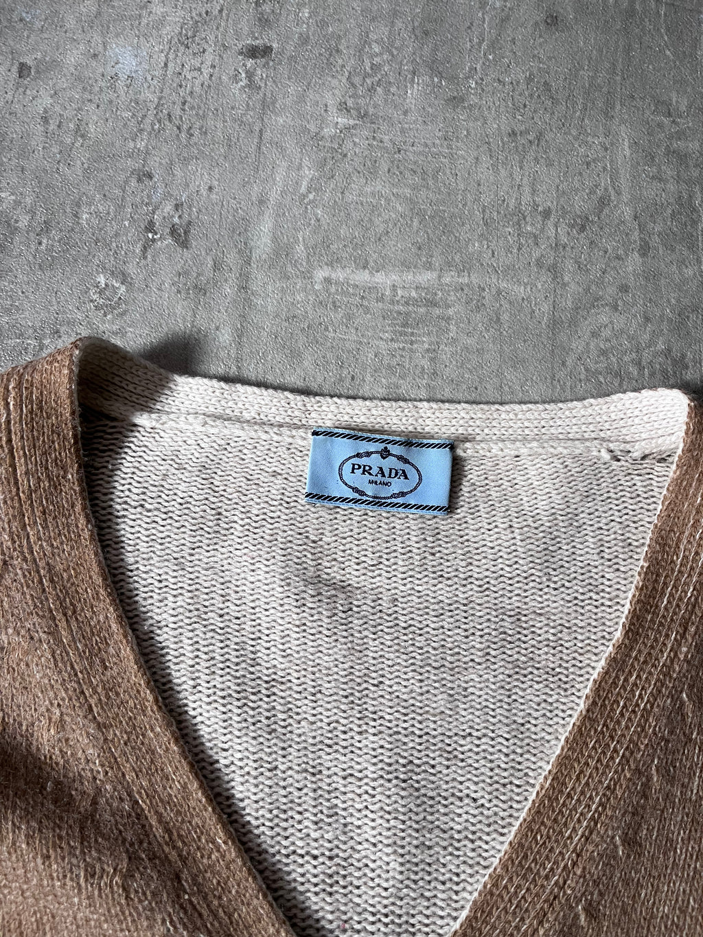 Prada Wool Cashmere Cardigan Sweater Brown Women - M