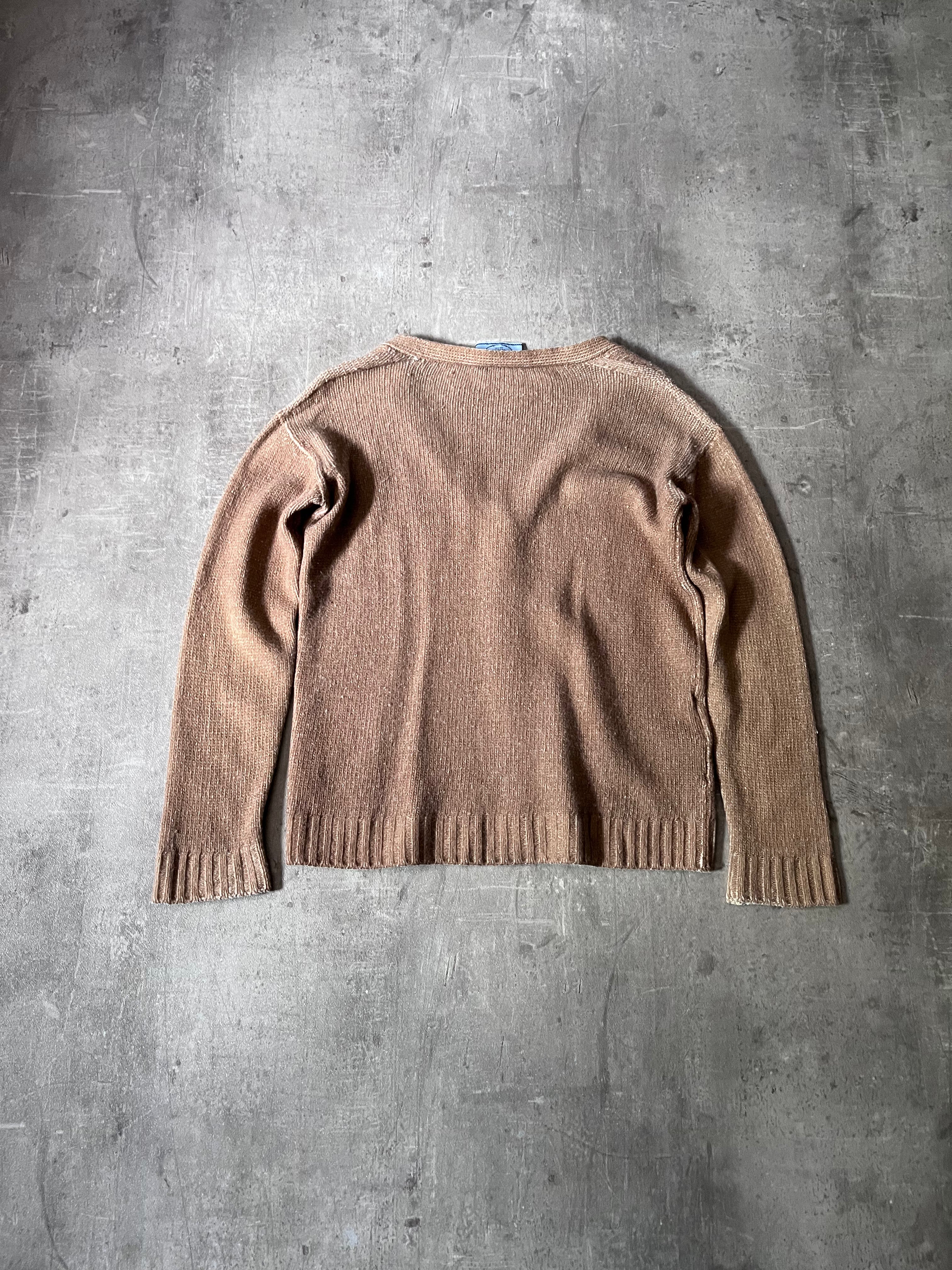 Prada Wool Cashmere Cardigan Sweater Brown Women - M