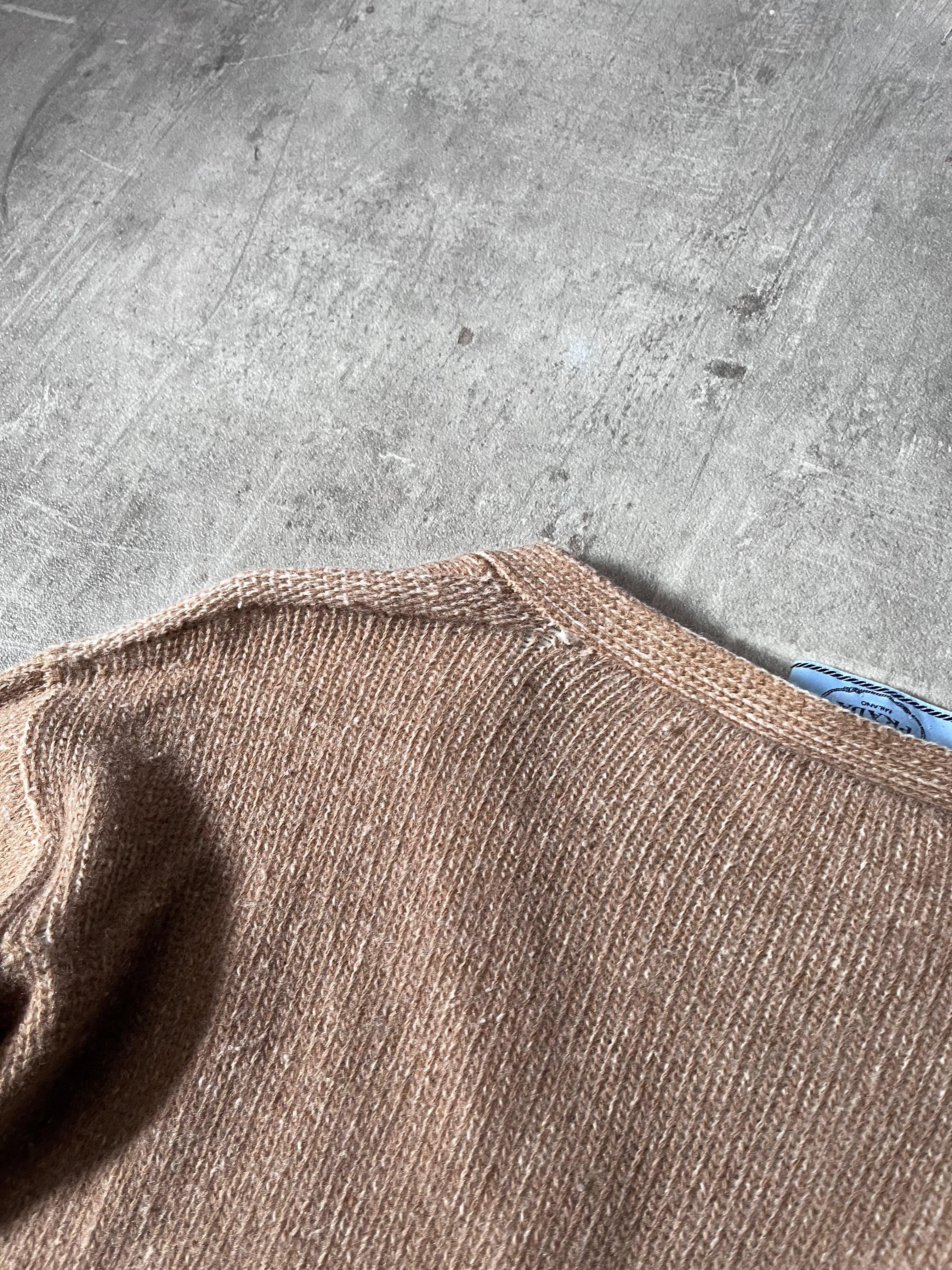 Prada Wool Cashmere Cardigan Sweater Brown Women - M