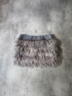 Brunello Cucinelli Ostrich Feather Mini Skirt Grey Women - XL