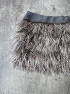 Brunello Cucinelli Ostrich Feather Mini Skirt Grey Women - XL