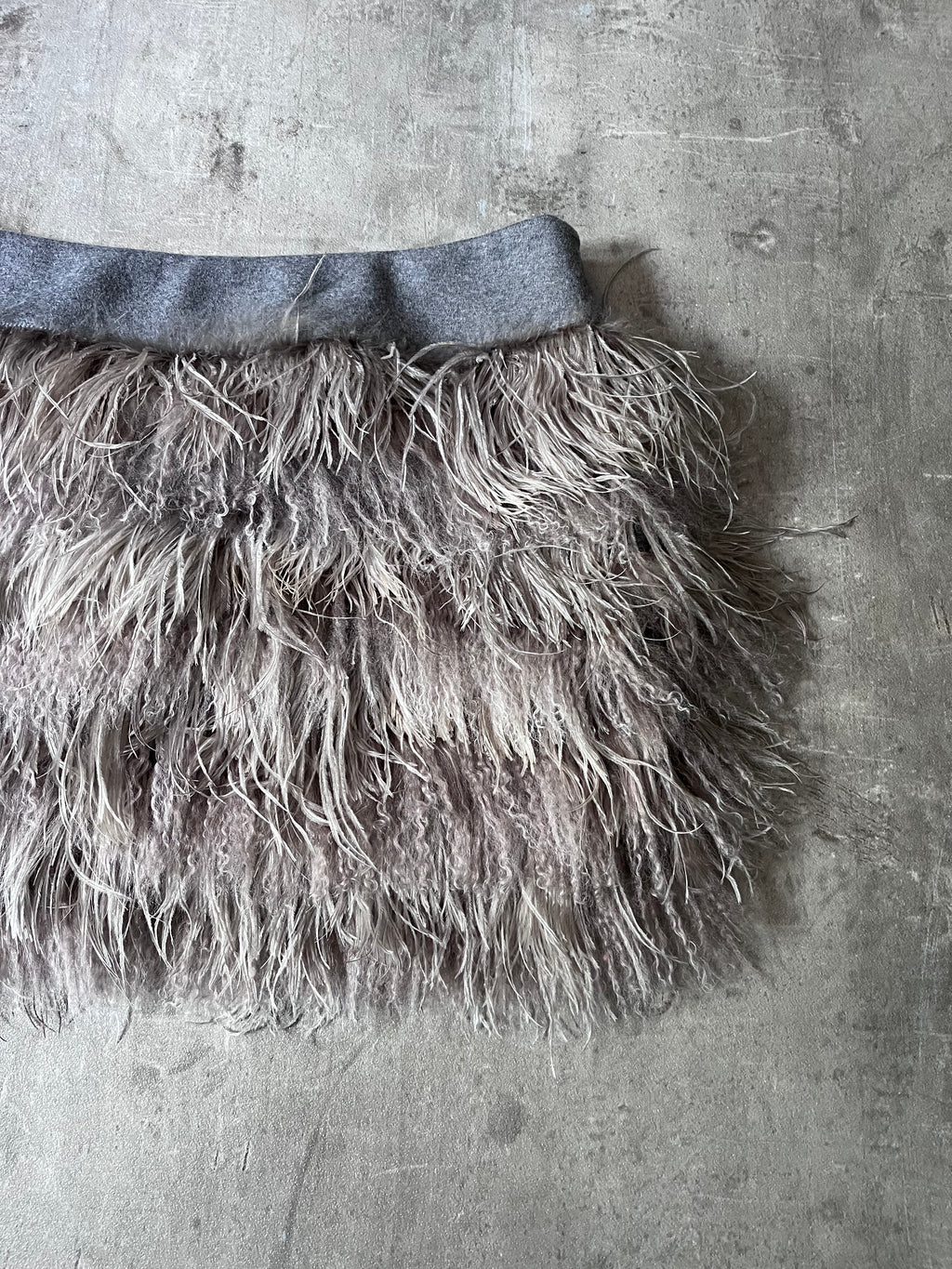 Brunello Cucinelli Ostrich Feather Mini Skirt Grey Women - XL