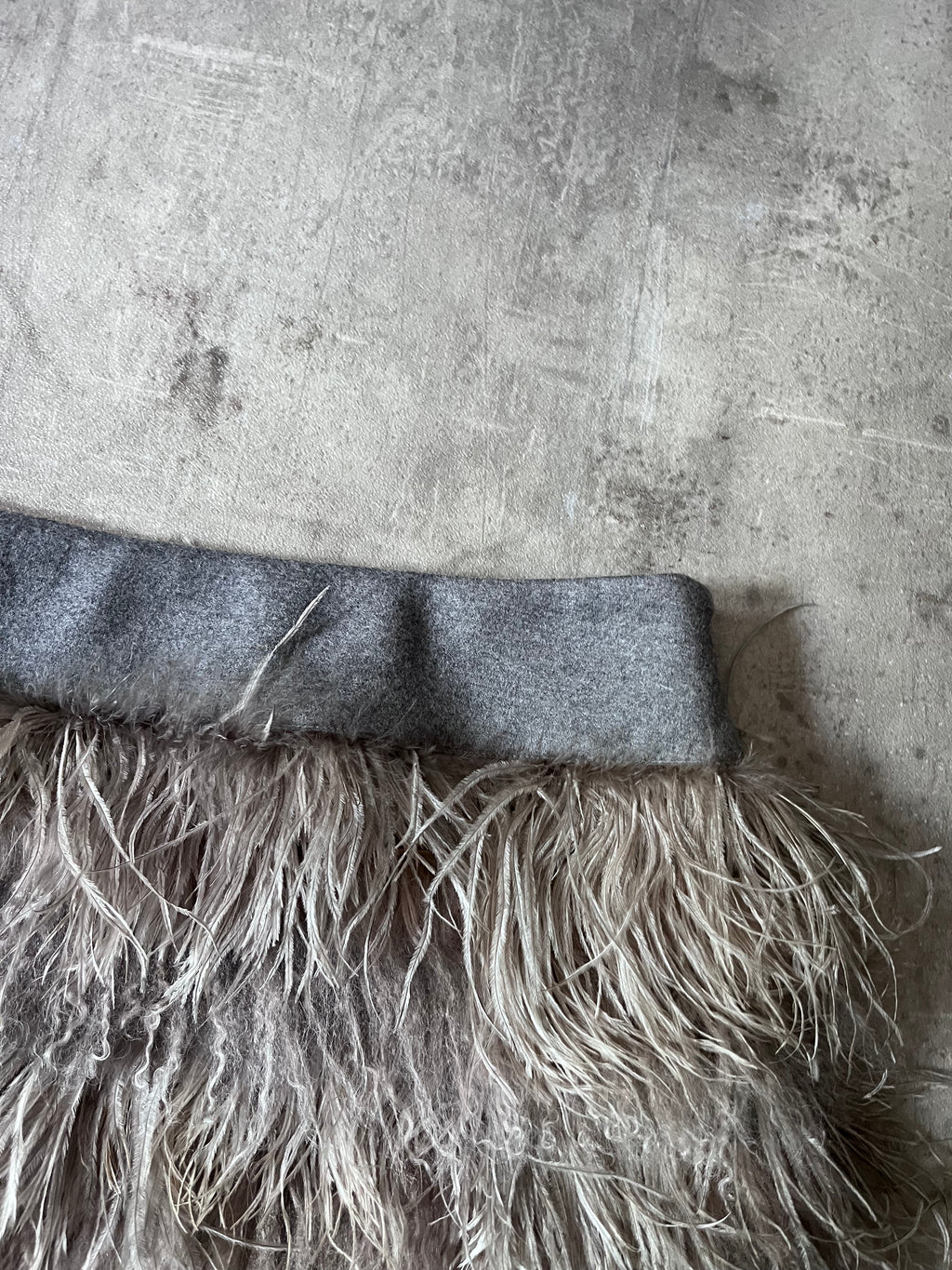 Brunello Cucinelli Ostrich Feather Mini Skirt Grey Women - XL