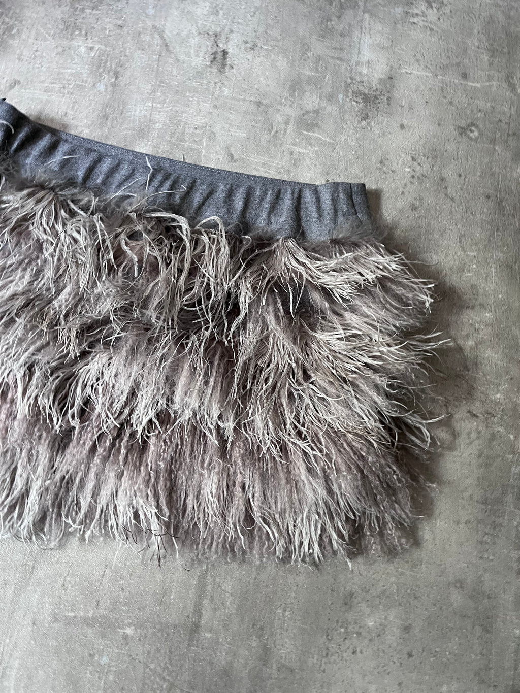 Brunello Cucinelli Ostrich Feather Mini Skirt Grey Women - XL