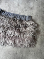 Brunello Cucinelli Ostrich Feather Mini Skirt Grey Women - XL