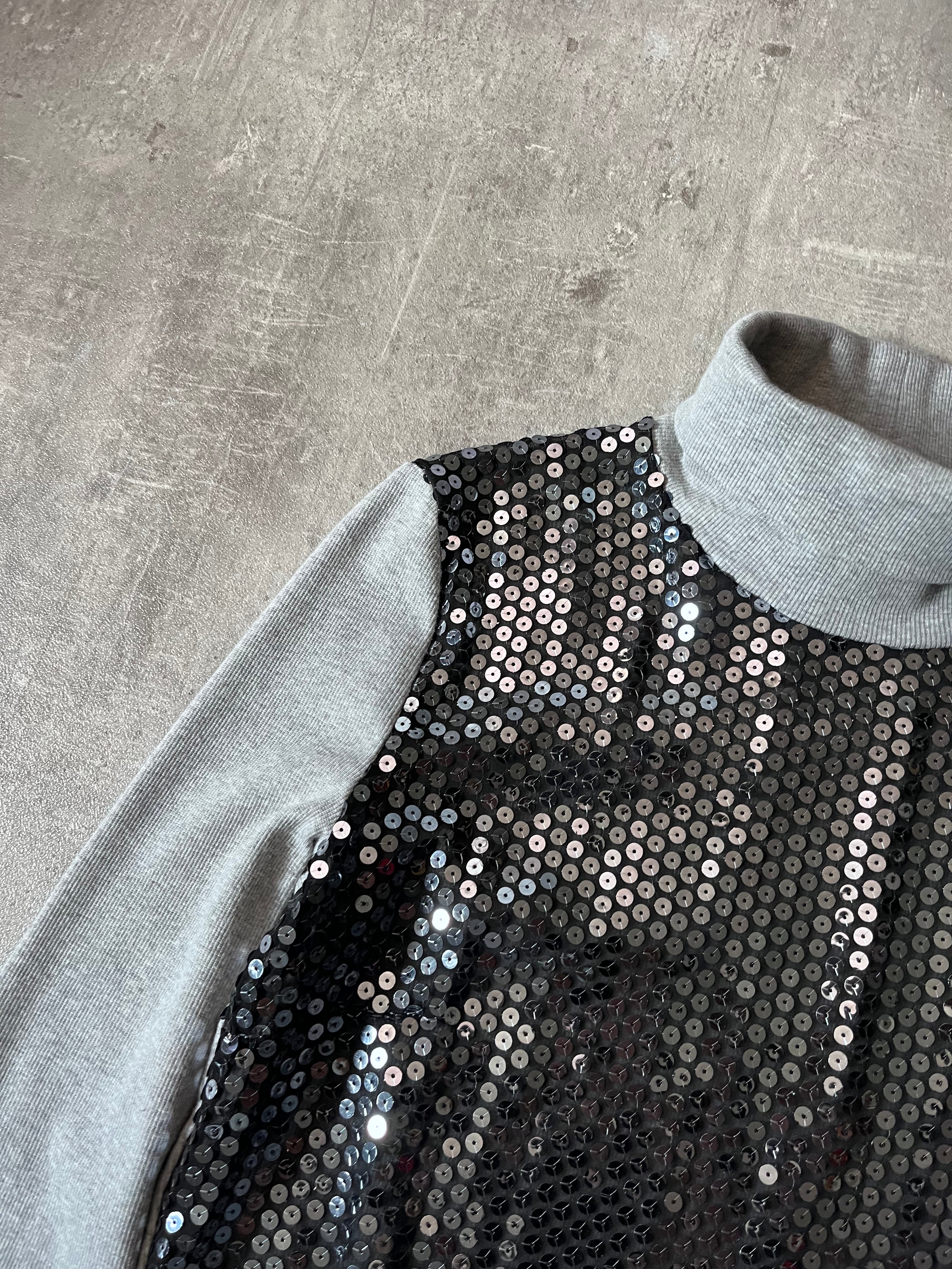 Dolce & Gabbana Sequin Turtleneck Sweater Grey Women - L
