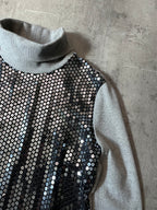 Dolce & Gabbana Sequin Turtleneck Sweater Grey Women - L