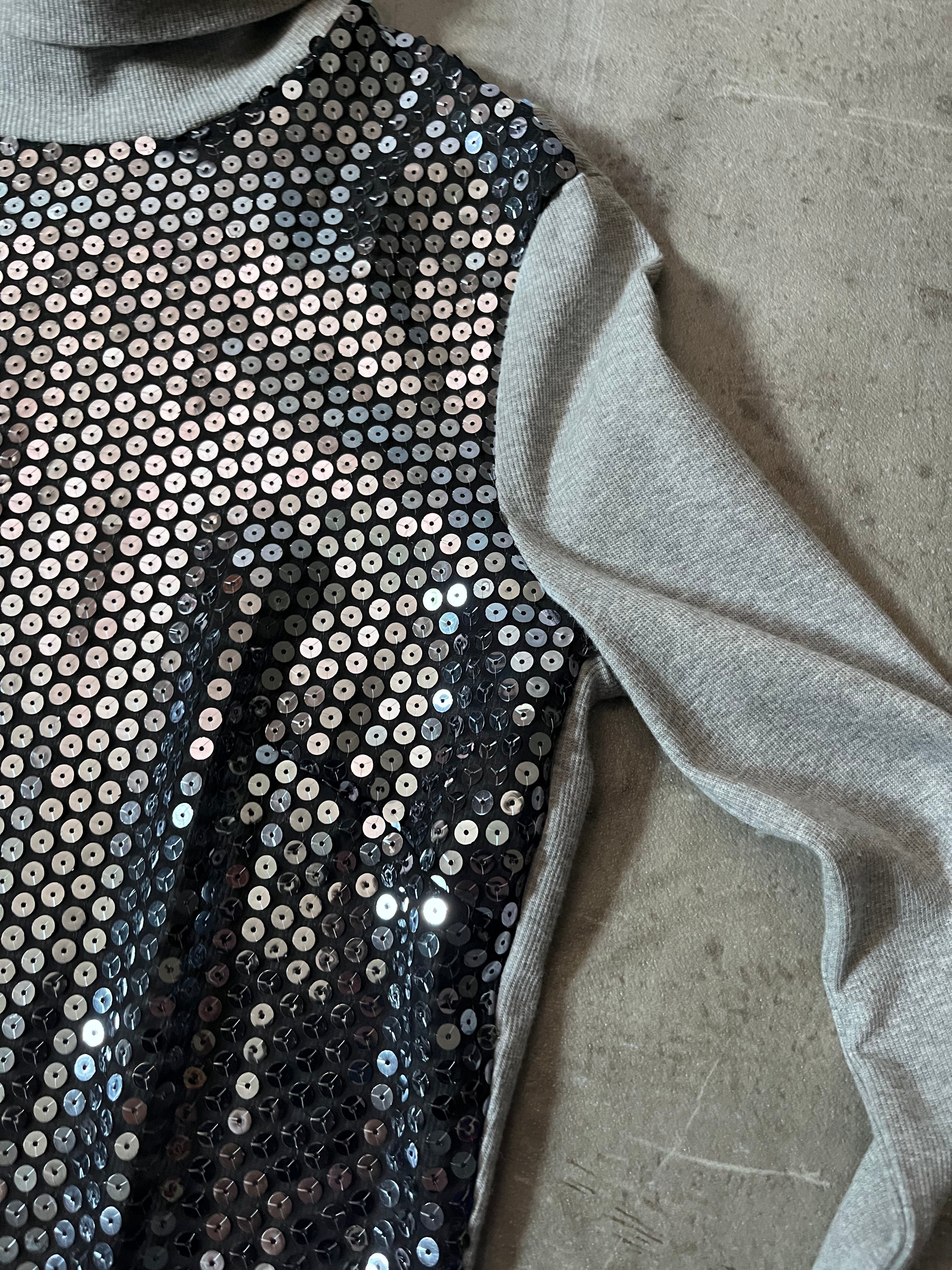 Dolce & Gabbana Sequin Turtleneck Sweater Grey Women - L