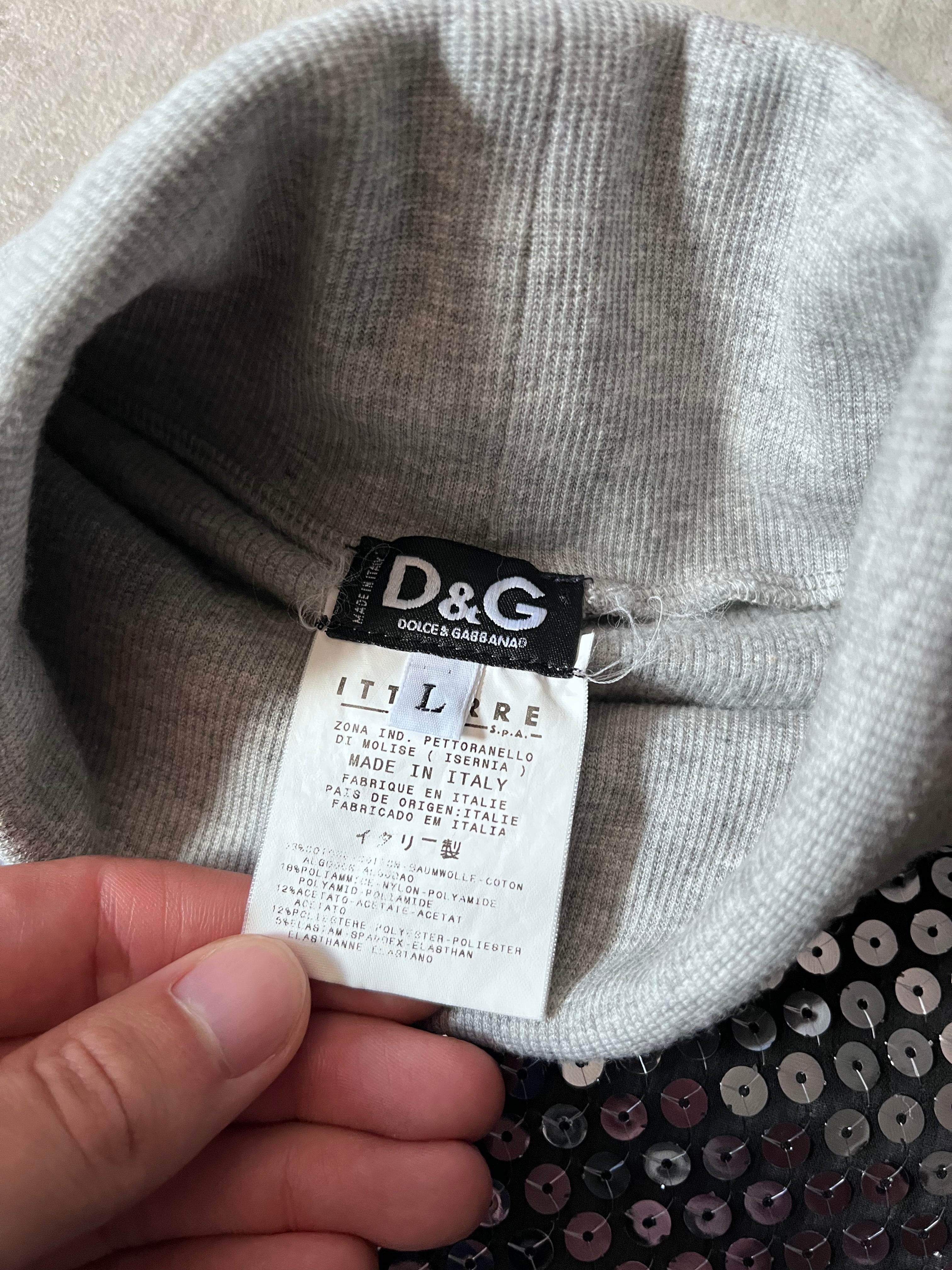 Dolce & Gabbana Sequin Turtleneck Sweater Grey Women - L