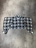 Comme des Garcons Tricot Checkered Cropped Shirt Black White Women - M