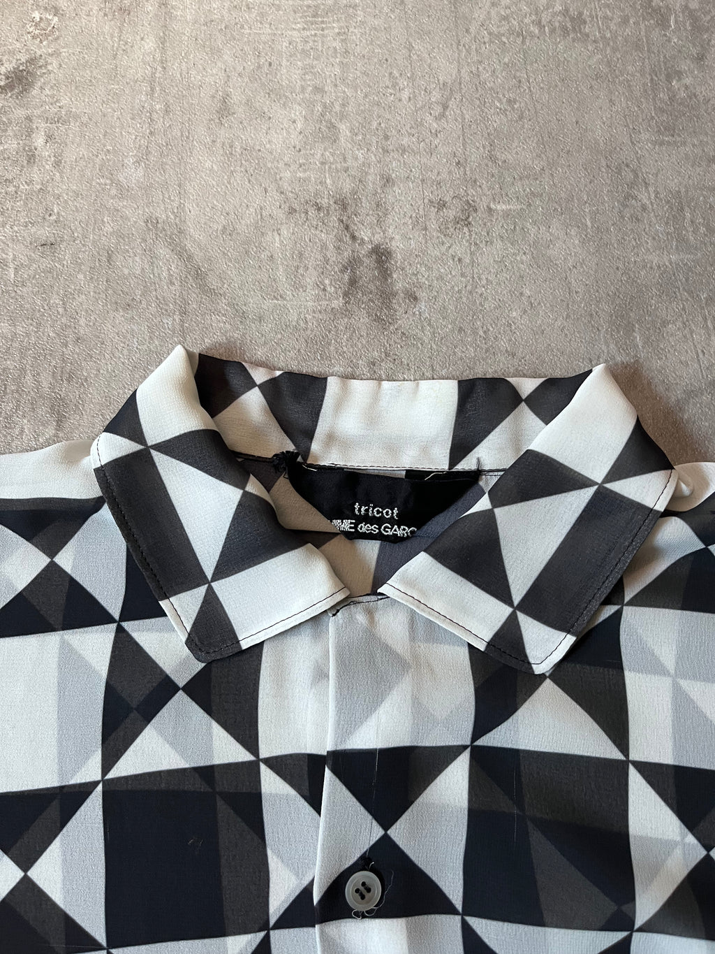 Comme des Garcons Tricot Checkered Cropped Shirt Black White Women - M