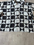 Comme des Garcons Tricot Checkered Cropped Shirt Black White Women - M