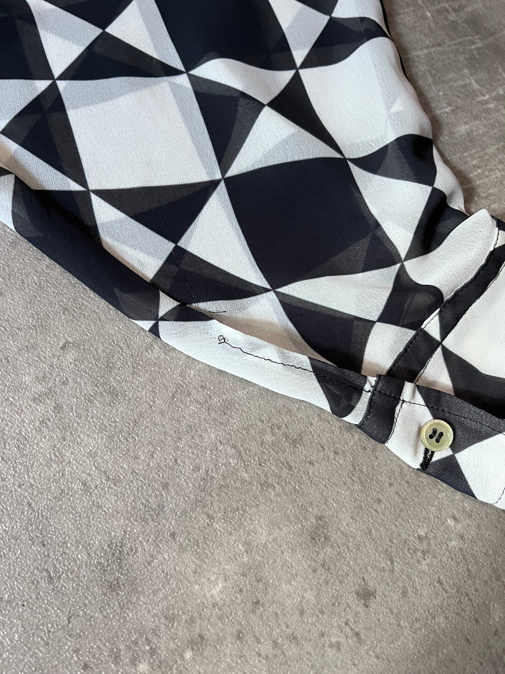 Comme des Garcons Tricot Checkered Cropped Shirt Black White Women - M