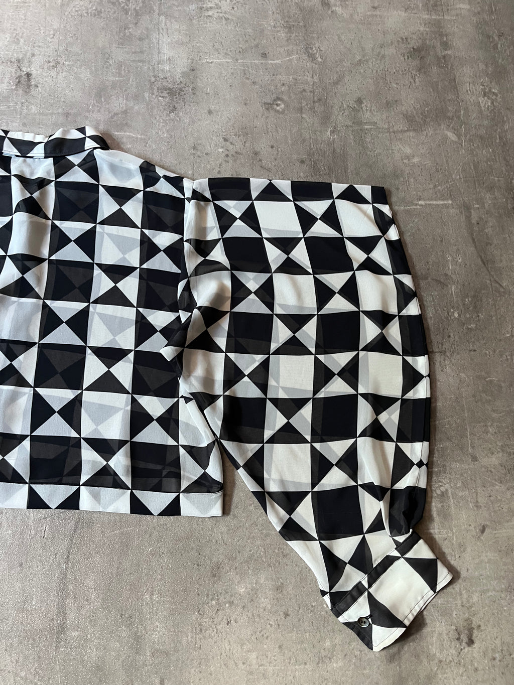 Comme des Garcons Tricot Checkered Cropped Shirt Black White Women - M