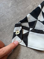 Comme des Garcons Tricot Checkered Cropped Shirt Black White Women - M