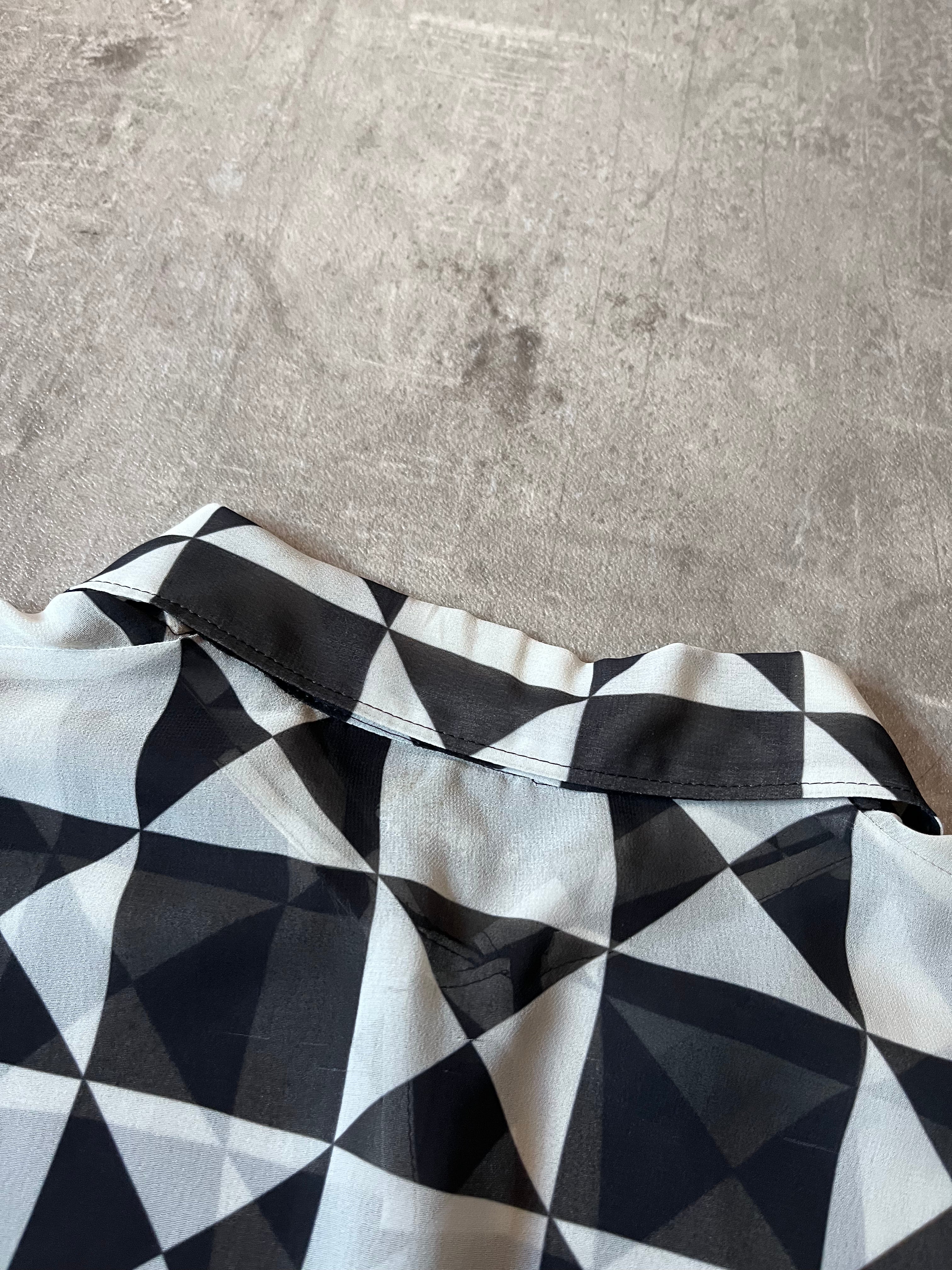 Comme des Garcons Tricot Checkered Cropped Shirt Black White Women - M