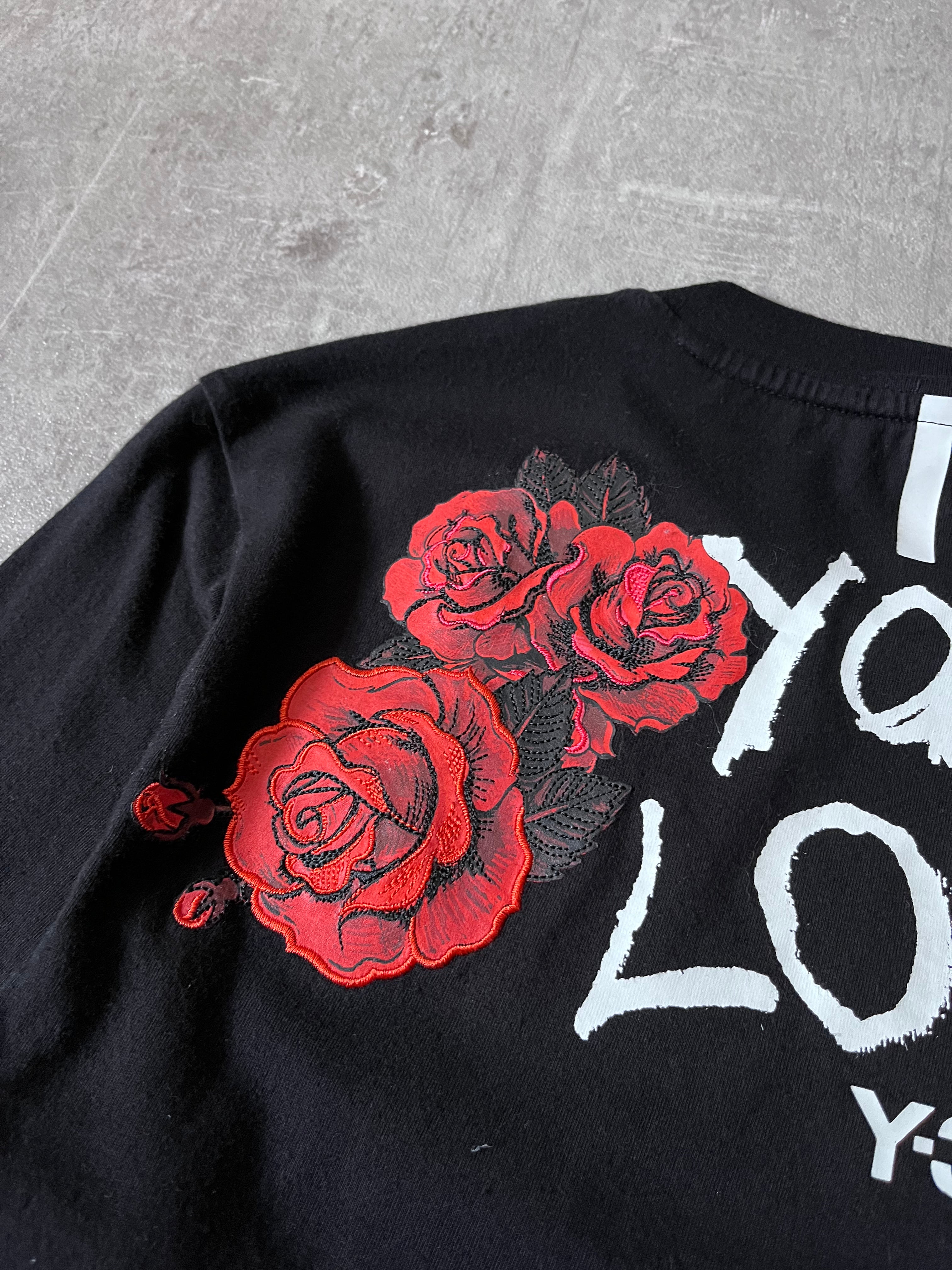 Y-3 Yohji Yamamoto x Adidas Love Yohji Rose Print Long Sleeve Black Women -M